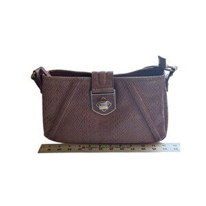 Worthington Lavender Reptile Print Shoulder Bag